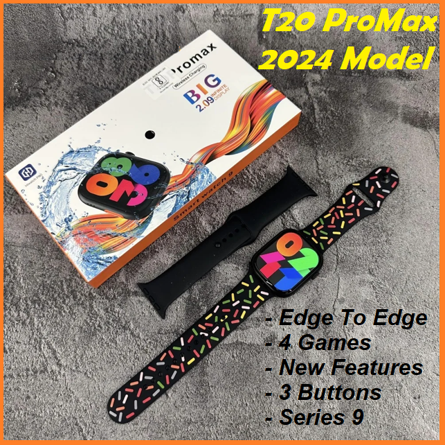 T20 Pro Max Smart Watch with 2 Straps