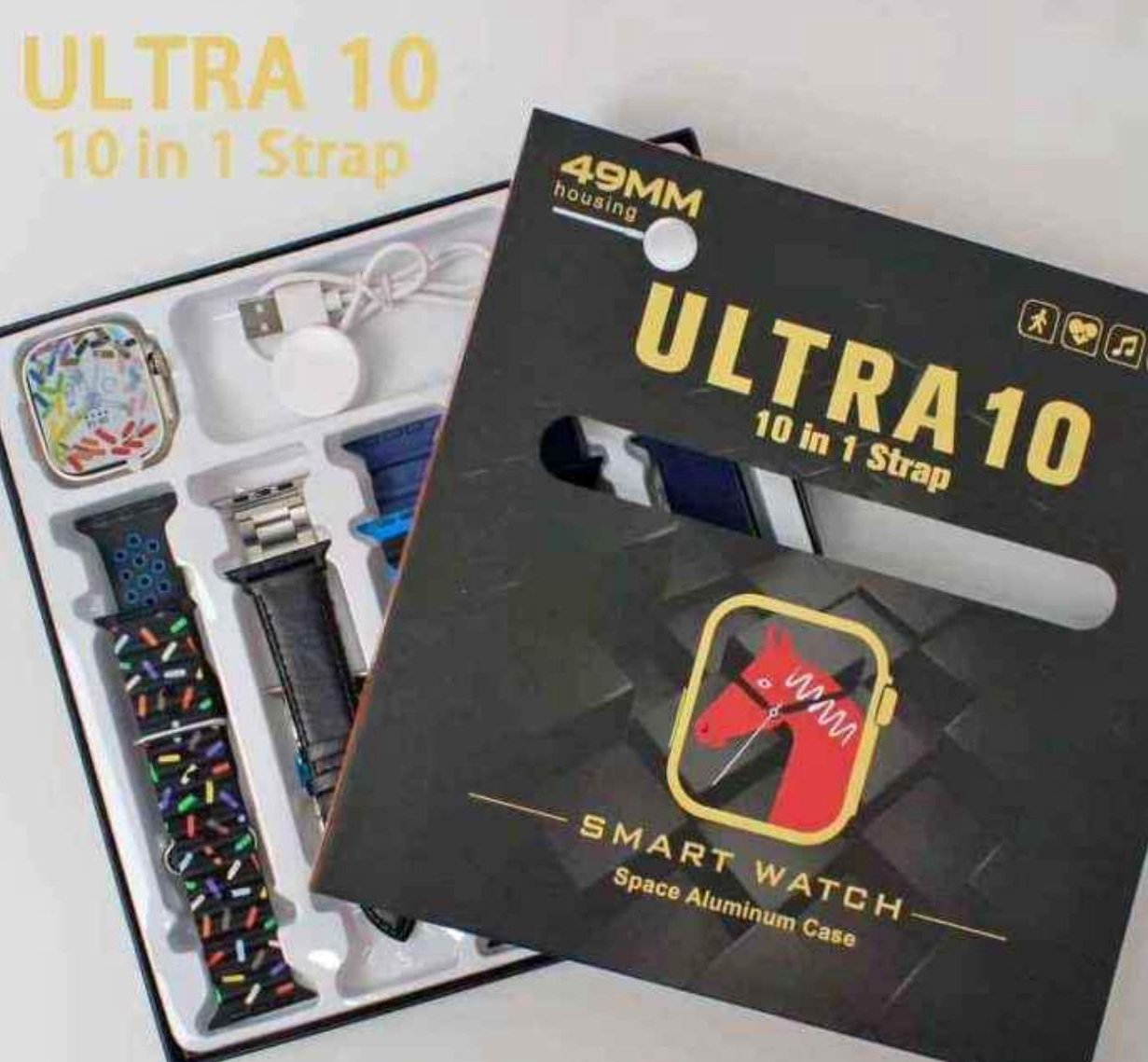 Ultra 10 Smart Watch  10 in 1 strap